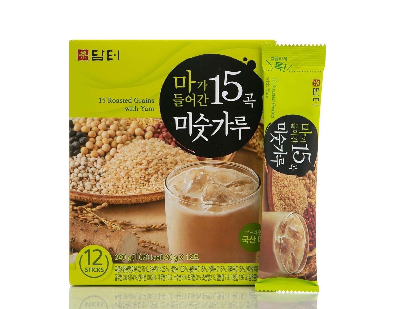 Misugaru Powder with Yam – Korean 15 Roasted Grains Breakfast Drink Mix, Crea…