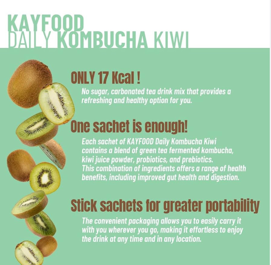 Kombucha Korean Kiwi Daily Fruit Tea Powder 5g x 20 Sachets