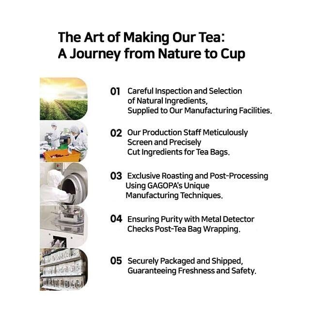 [GAGOPA] 100% Pure Noni Herbal Tea, 1g x 12 Teabags (5-Pack, 60ea)