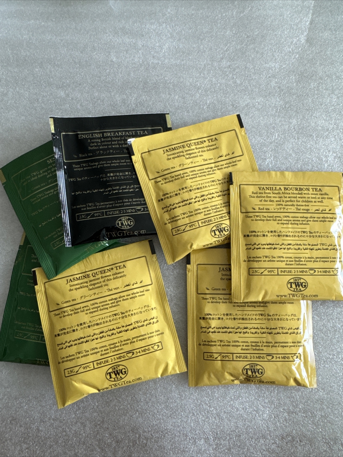 7 Mixed Assortment 1837 TWG Tea Bags. Fresh. Great Selection For Your Tea Time