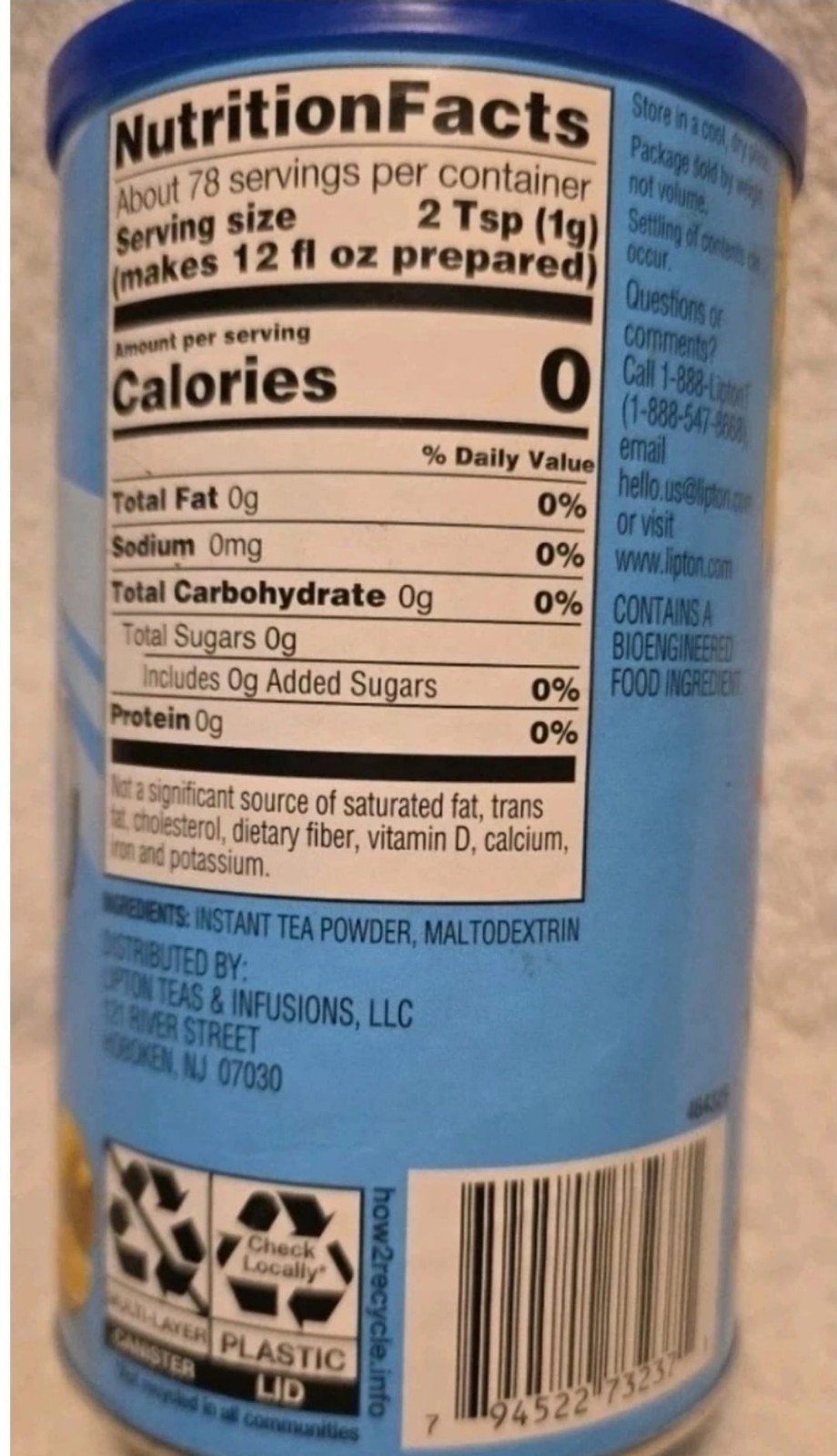 3 PACK NEW Lipton Caffeinated Unsweetened Instant Iced Tea 28 Quarts EXP. 11/26