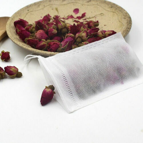 5/50 Pcs Tea Bags Disposable Filter Bags for Tea Infuser with String Heal Seal F