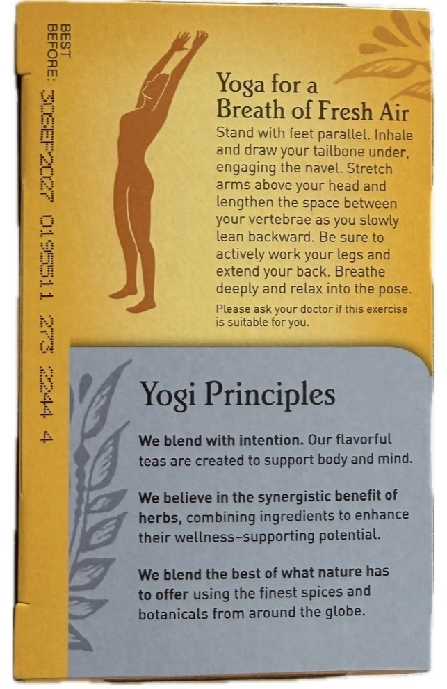 5 Pack Yogi Breathe Deep Herbal Tea 16 Bags Organic Caffeine Free Respiratory