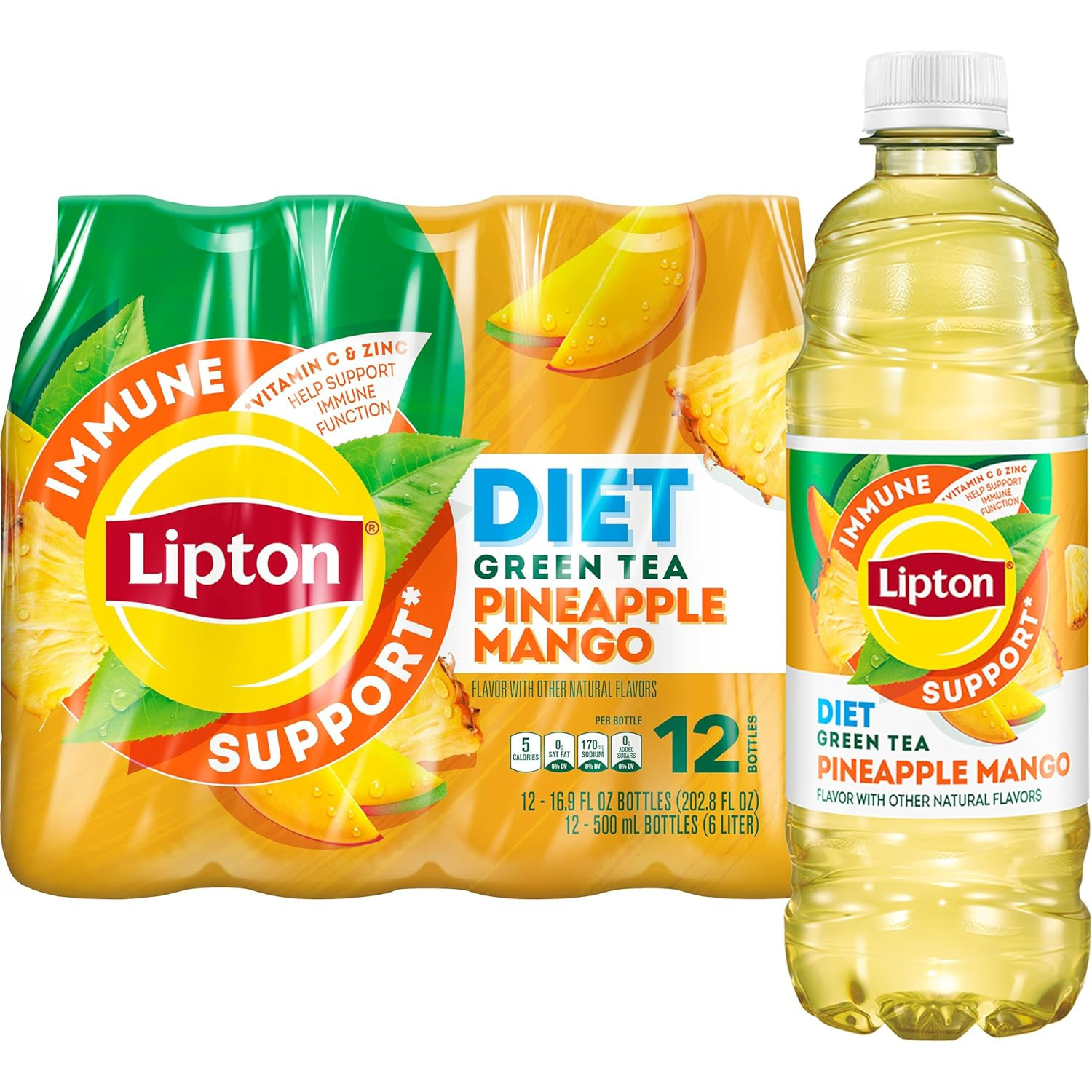 Diet Peach Iced Tea, 16.9 Fl Oz Bottles (Pack of 12)