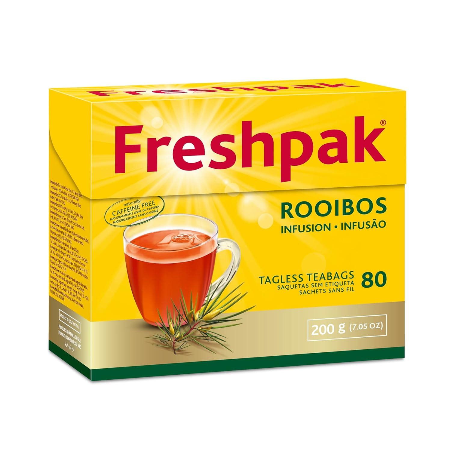 Freshpak® Rooibos Tea | 80 Tagless Teabags | Packed at Source in South Africa |