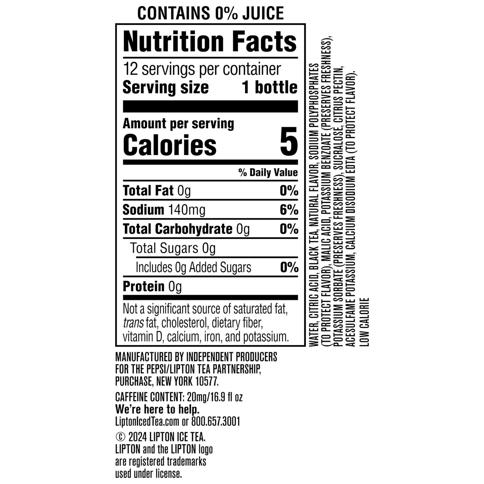 Zero Sugar Peach Iced Tea, 16.9 fl oz Bottles, 12 Pack – Refreshing Beverage