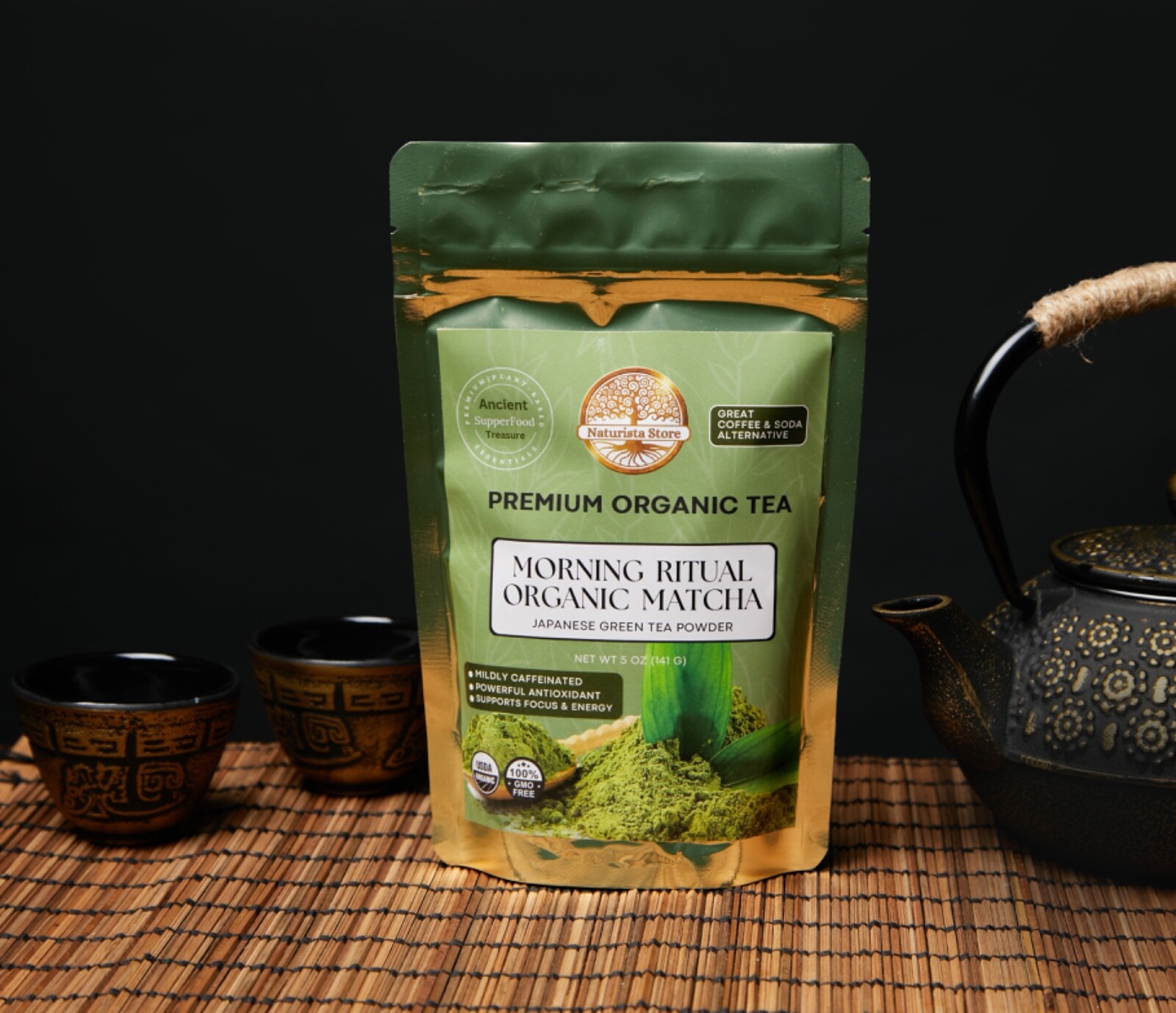 Organic Japanese Ceremonial Grade Matcha Green Tea Powder 5 oz Grown in Japan