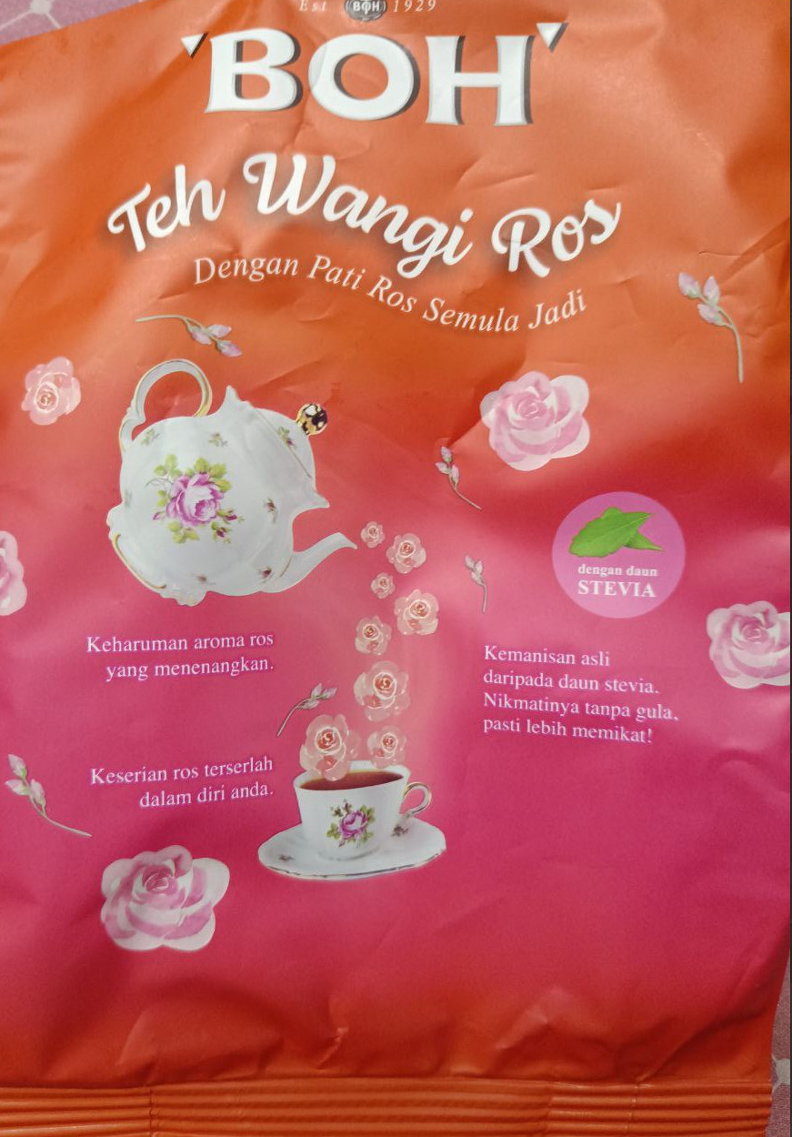 BOH Cameron Highlands Rose-Scented Tea with Stevia Leaves 120g( 40 sachets ) NEW