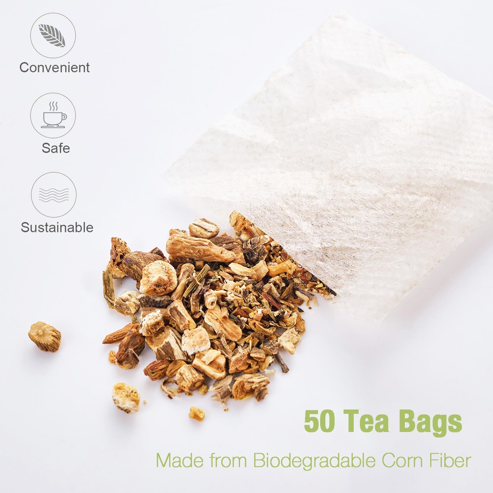 50 Bags Roasted Dandelion Root Tea Bags, 2.5/Bags, Natural Dried Dandelion Root,