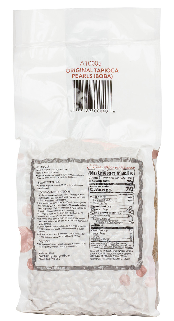 Tea Zone Tapioca Pearl Original Black Boba A1000 Taiwan 6 lb