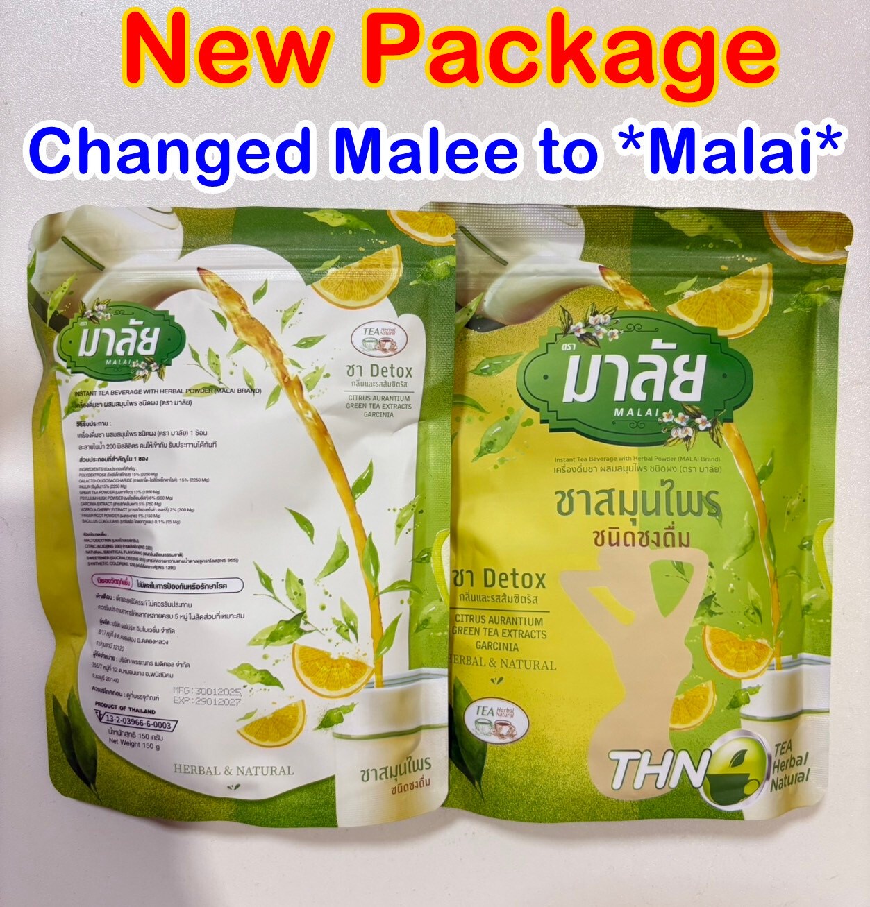 2X Tea Herbal Malee Detox Drink Instant Thai Healthy Natural Cleanse Colon Halal