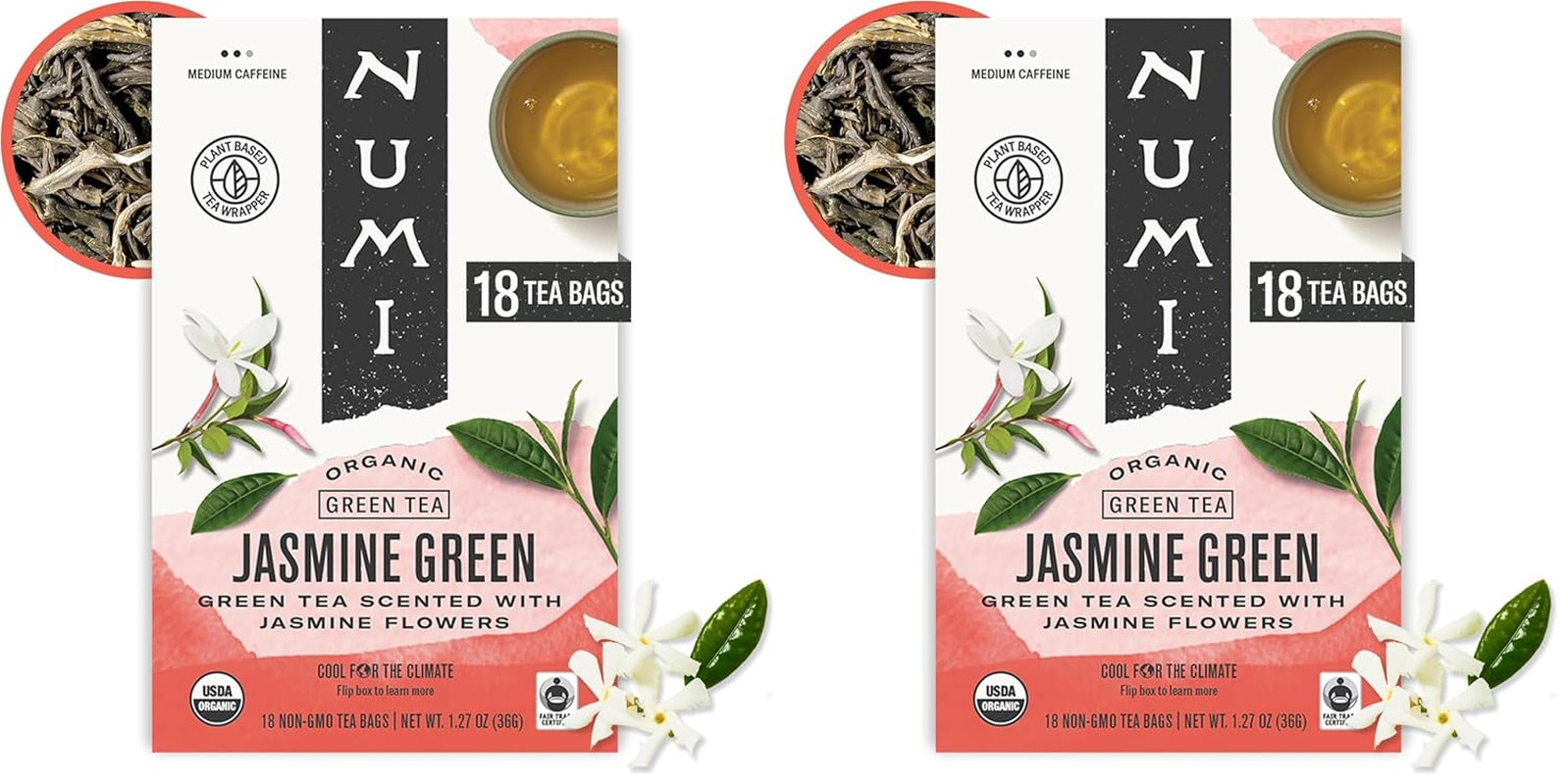 Numi Organic Ginger Lemon Tea, 100 Decaf Green Tea Bags