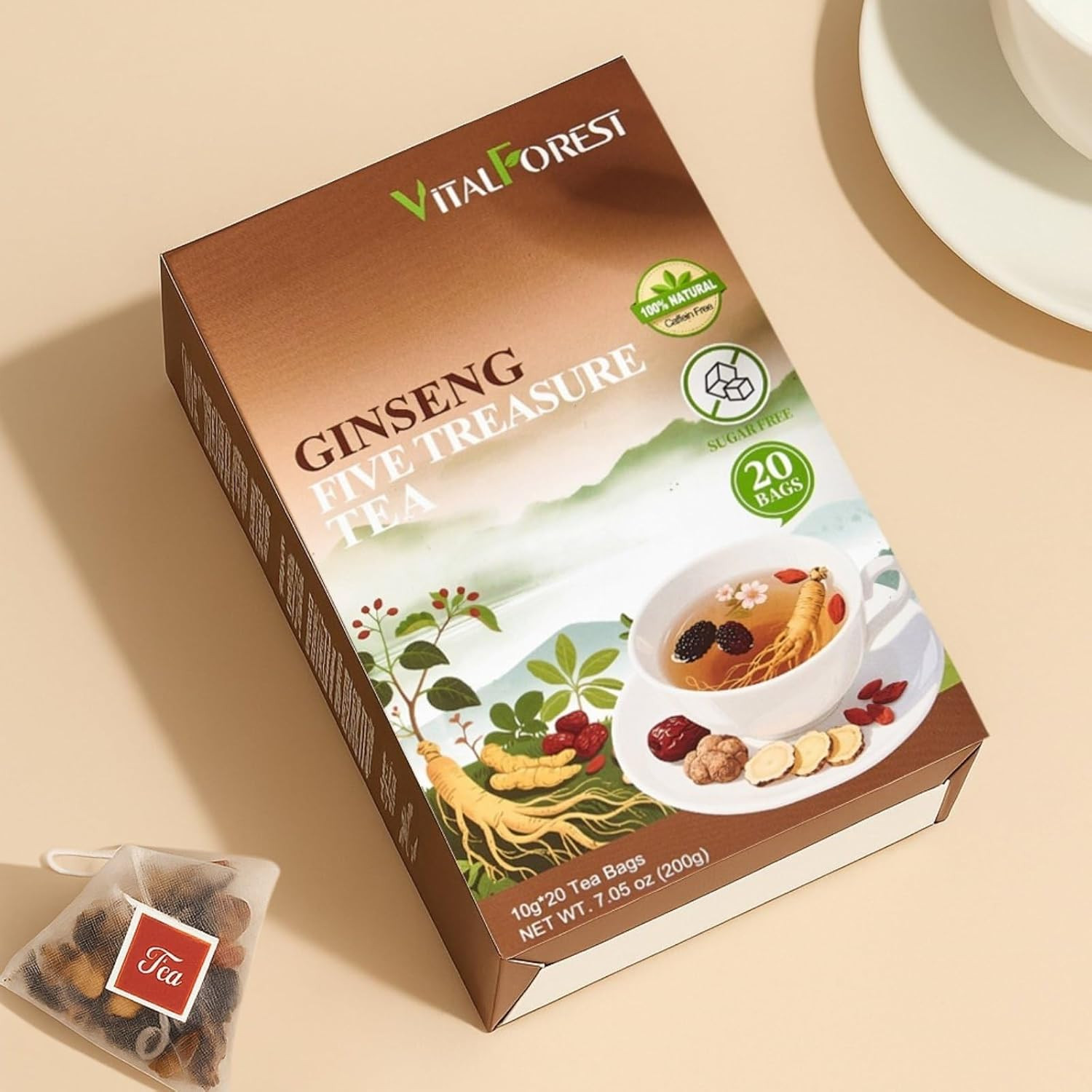 Kidney Tea Formula Ginseng Six Treasure Tea – 10G X 20 Bags Ginseng & Mulberry H
