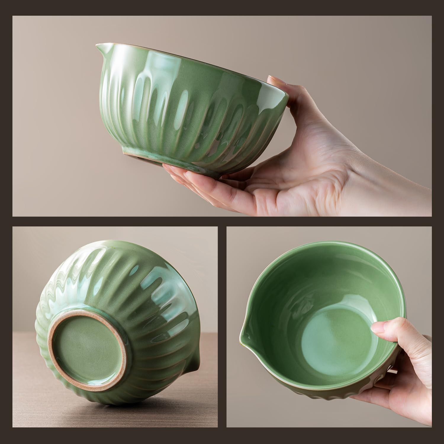 Matcha Whisk Set, Matcha Kit Includes Ceramic Matcha Bowl, 7 Pcs Matcha Tea Gree