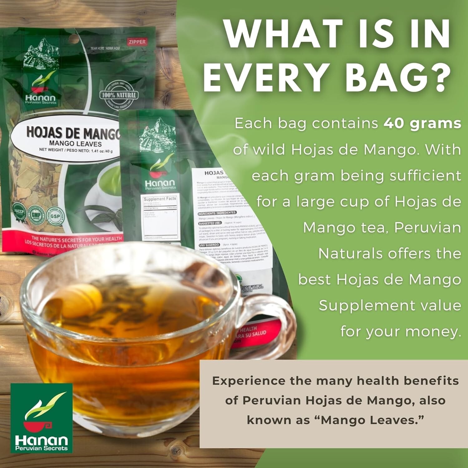 Te de Mango 40g –100% Natural Mango Loose Leaf Tea Natural Herbal Tea from Peru