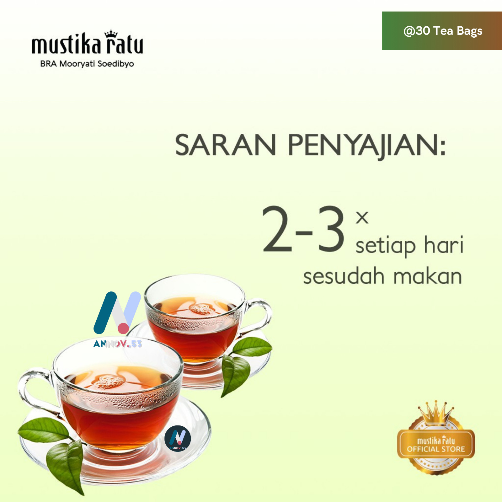 MUSTIKA RATU Slim Herbal Green Tea Antioxidant Weight Loss Diet Fat Burner 2Pax