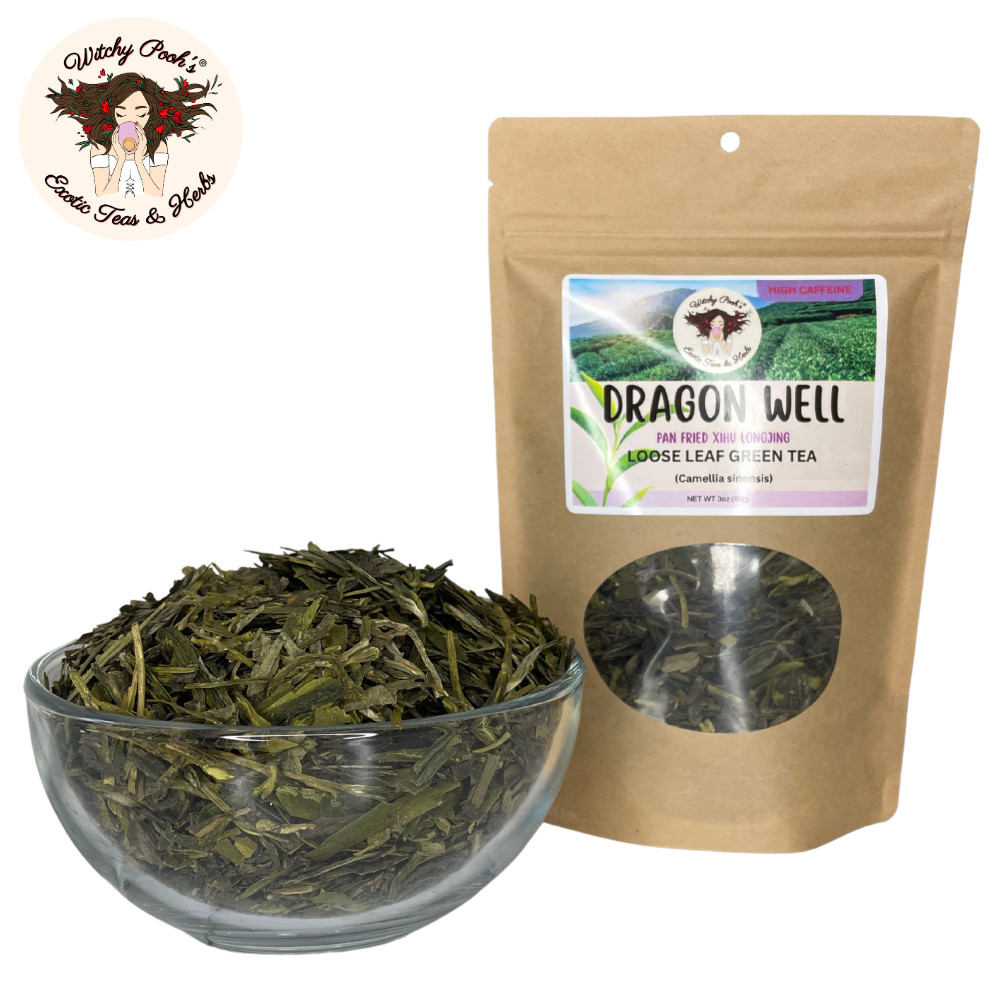 Dragon Well Loose Leaf Green Tea, High Caffeine Equal to Coffee
