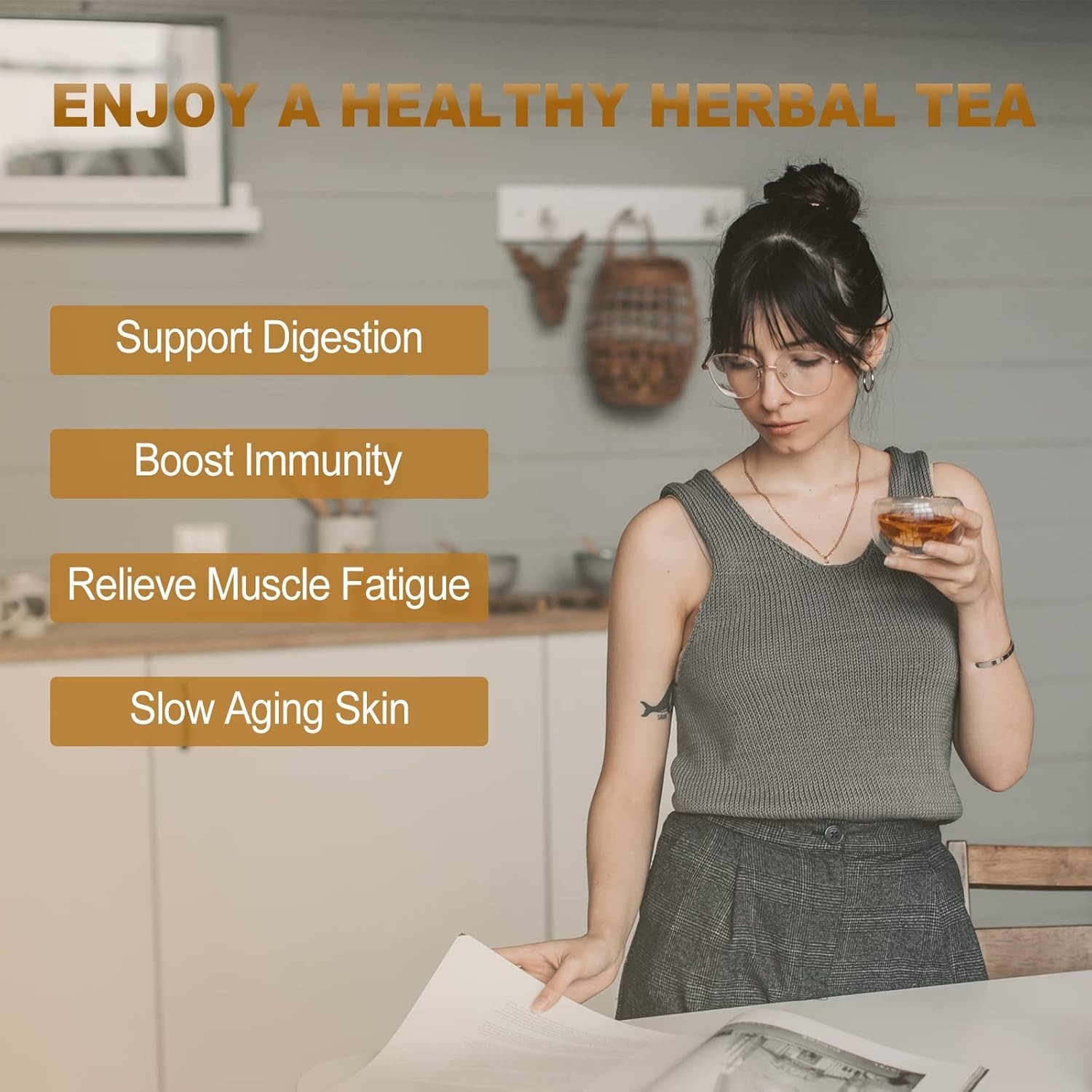 Chaga Mushroom Tea Bags, 30 Count – Rich in Antioxidants & Conveniently Packaged