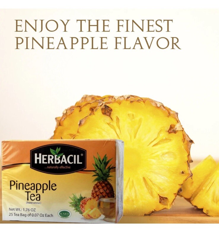 New Herbacil Pineapple, Piña Tea 25 bags FAST SHIPPING