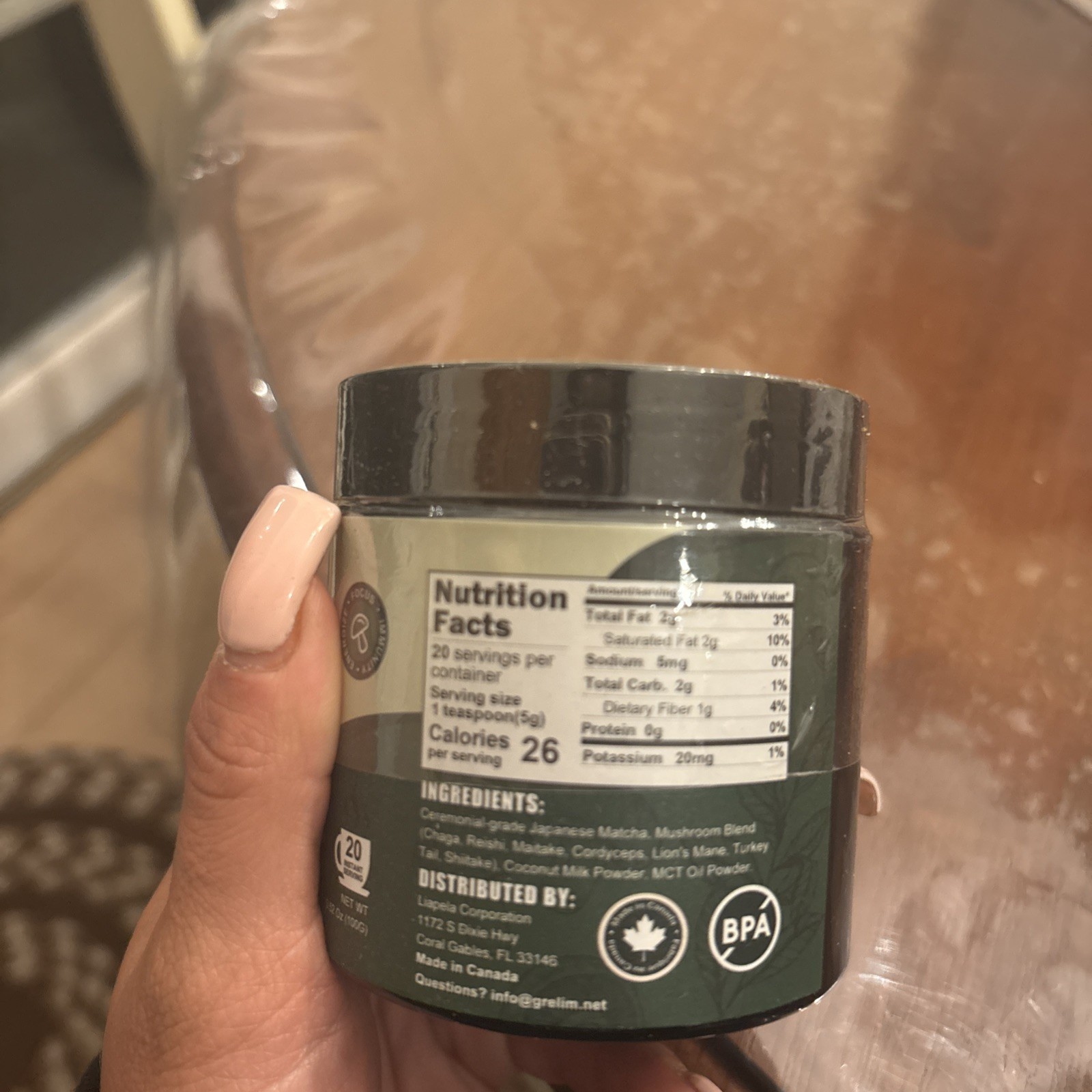 SET OF TWO Grelim Mushroom Matcha Green Tea Powder