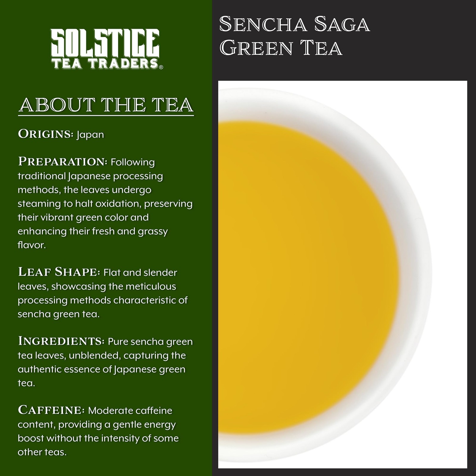 Solstice Loose Leaf Sencha Green Tea 1 LB Bulk 16-Ounces Japanese Style Green…