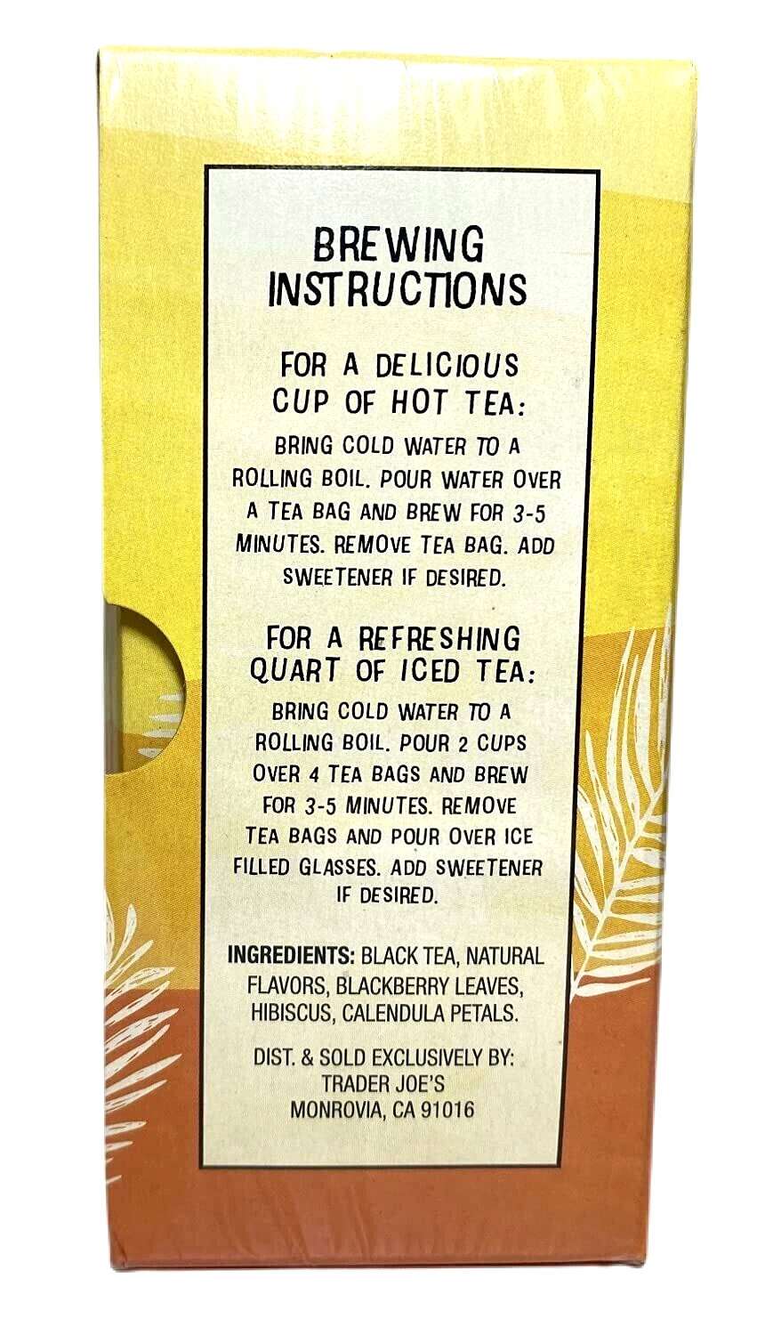 3 Packs Trader Joe’s Mango Flavored Black Tea 20 Tea bags Each, Total 60 bags