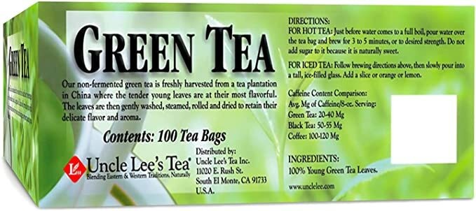Uncle Lees Tea Legends of China Green Tee with Antioxidants Tea Bags 100 Count