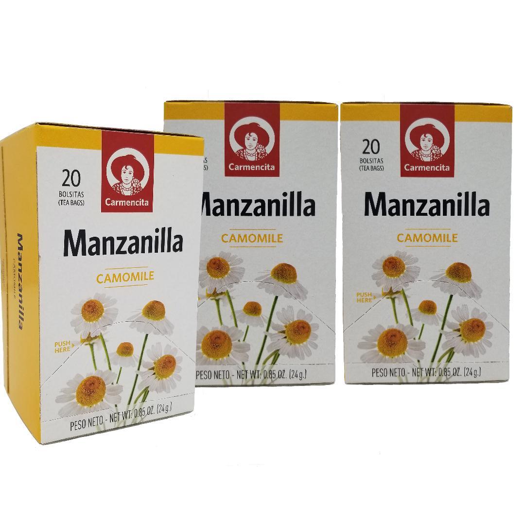 Carmencita Spanish Chamomile tea / Te de Manzanilla 20 bags PACK OF 3
