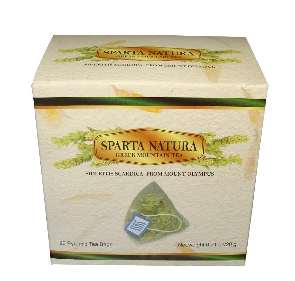 Sparta Natura Organic Greek Mountain Tea, Unmixed, 20 Count (Pack of 1)