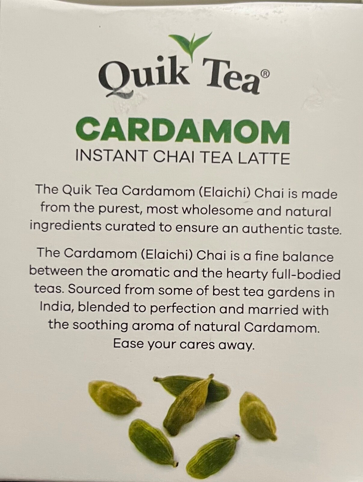 Quik Tea Cardamom instant Chai Tea Latte