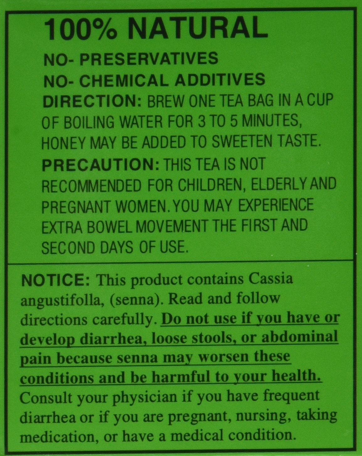 Evergreen Leaves Brand California Dieters’ Tea 20 TB