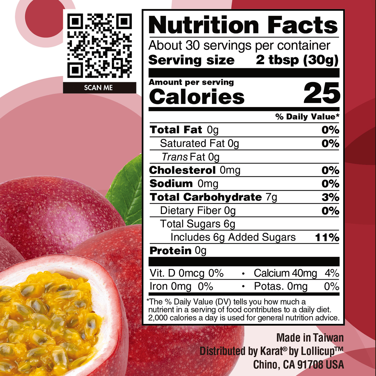 [12 Jars] Tea Zone Passion Fruit POPPING PEARLS™ (B2055, 2lbs)