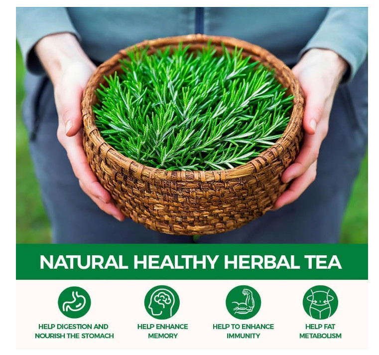60 Count Premium Rosemary Leaf Tea Bags – 100% Pure Natural Rosemary Leaves