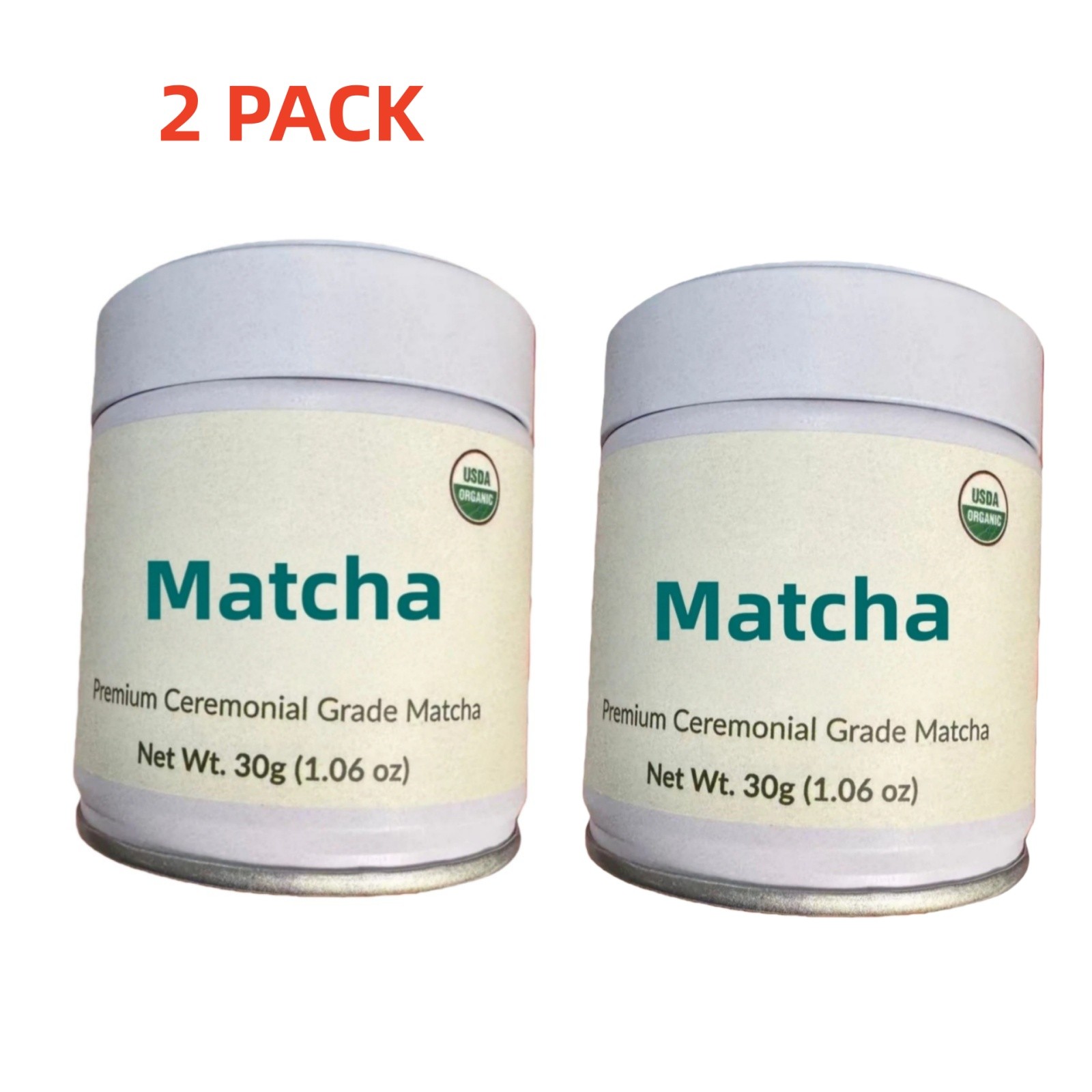 2 Pack Japanese Matcha Powder 60g – Ceremonial Grade – 100% Organic Pure Premium