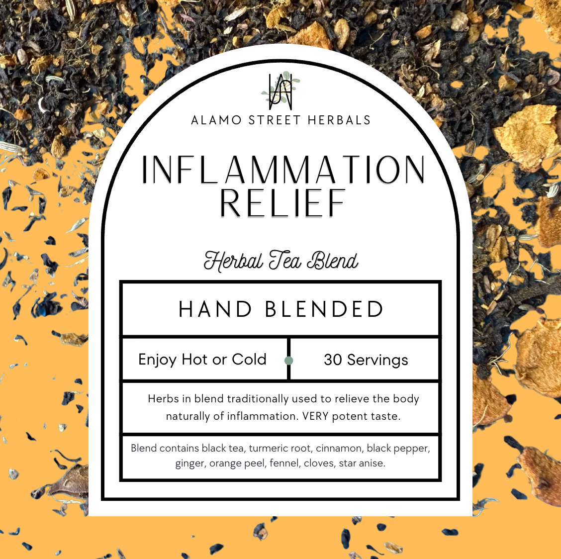 Inflammation Relief Herbal Tea — Inflammation, Turmeric, Ginger, Cinnamon