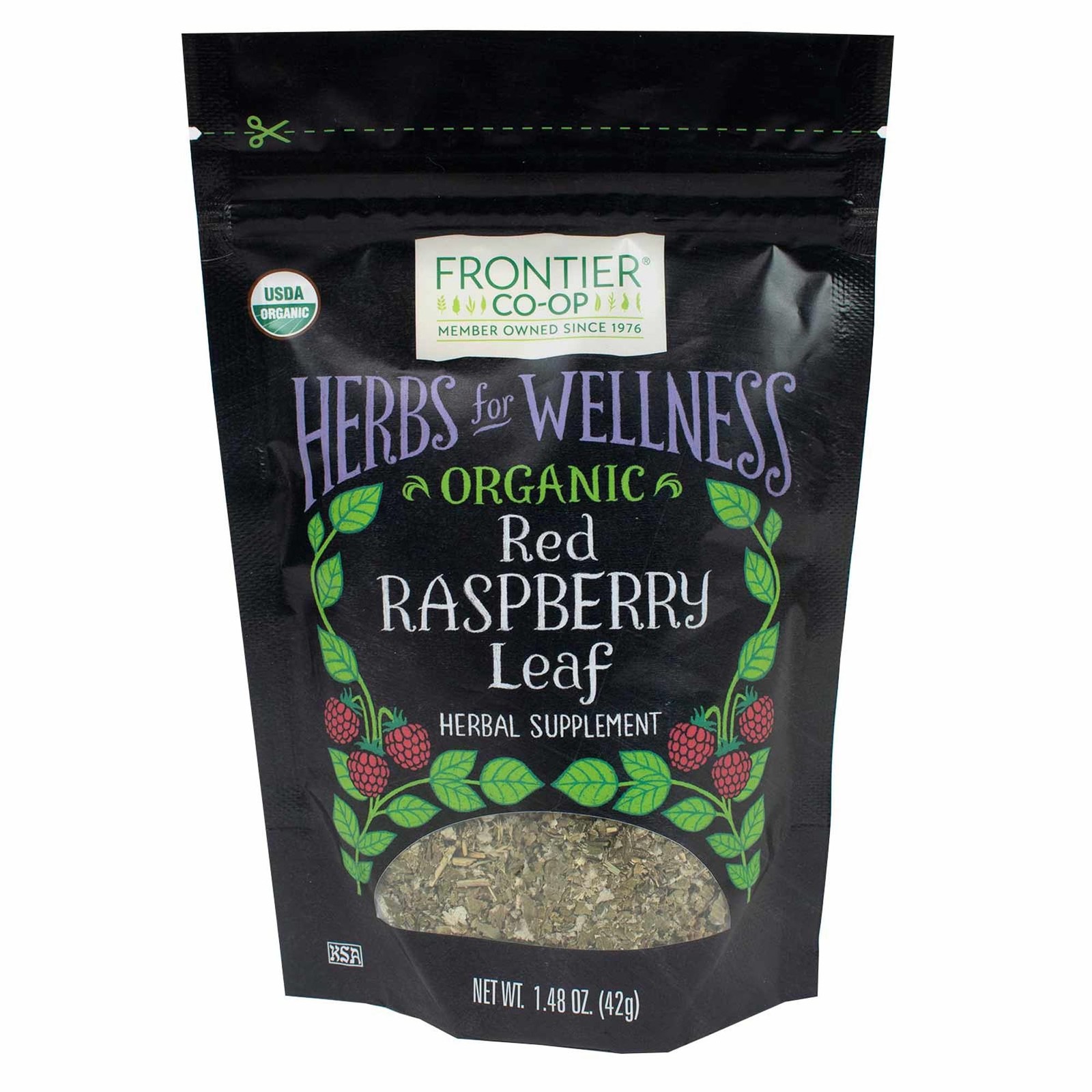 Frontier Co Op Organic Red Raspberry Leaf Tea Caffeine Free 148 Ounce Reseala…