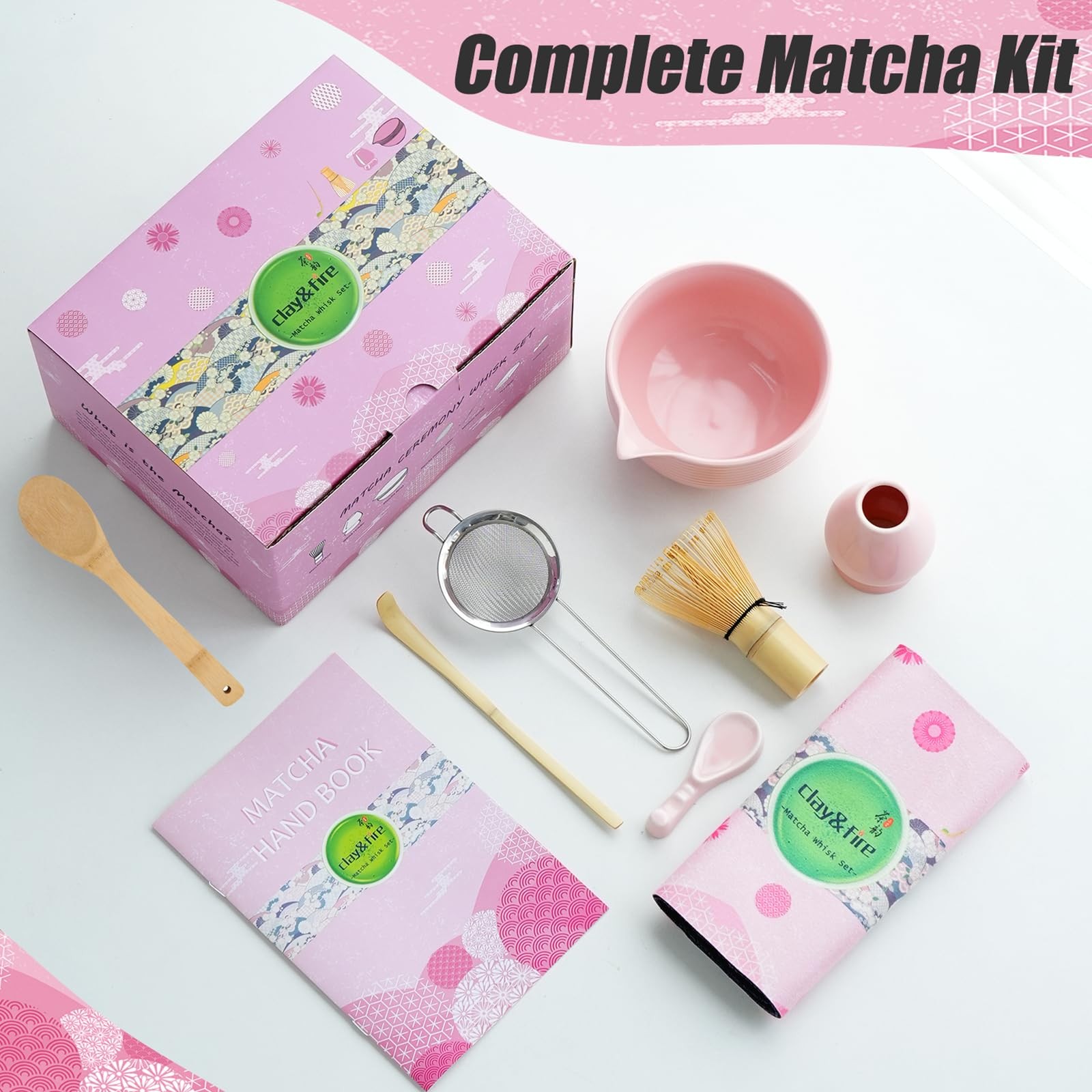 Matcha Whisk Set, 9 pcs Ceramic Matcha Set, Gifts for Women,Matcha Bowl with …