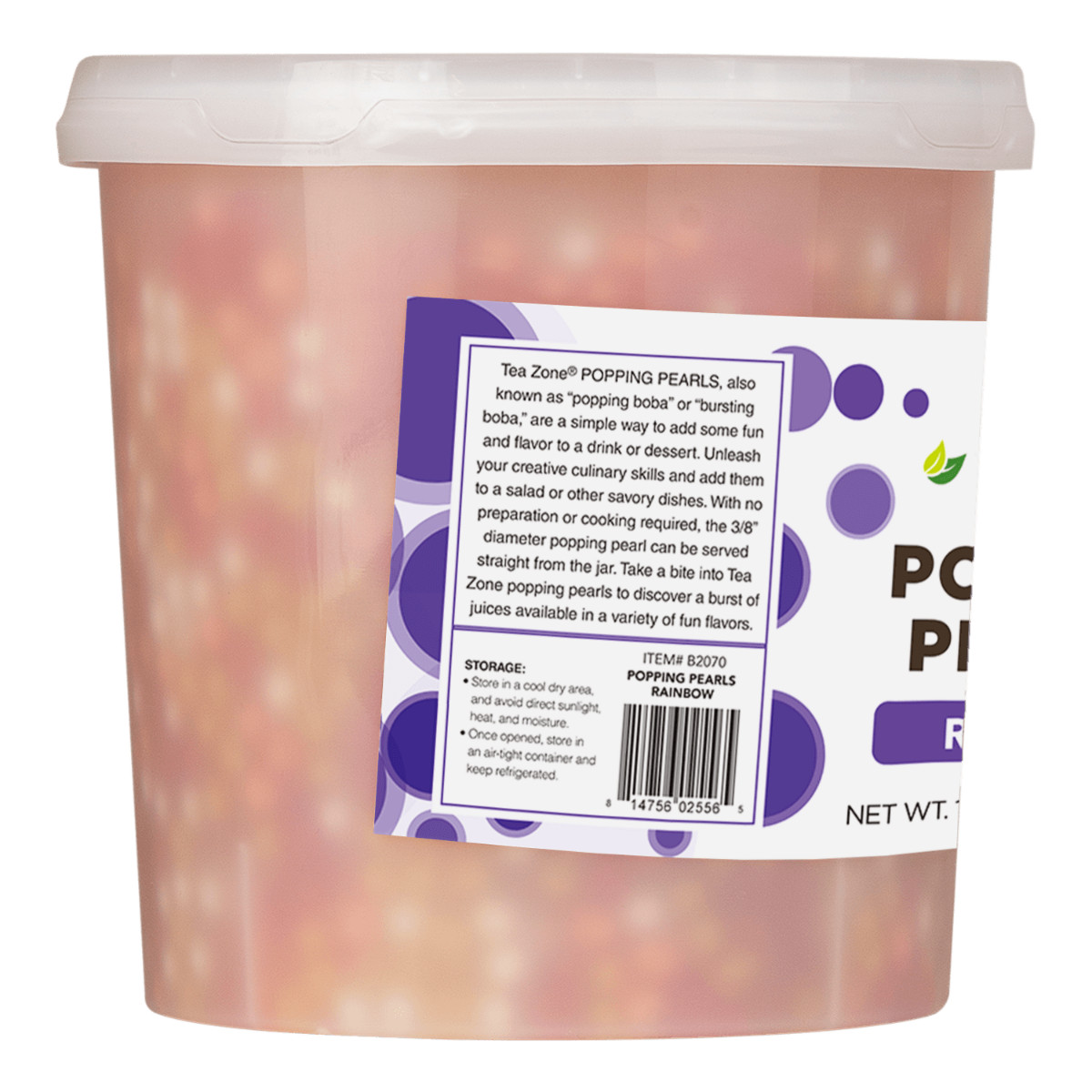 Tea Zone Rainbow Popping Pearls/Popping Boba/Bursting Boba(6.8 lbs) for Boba Tea