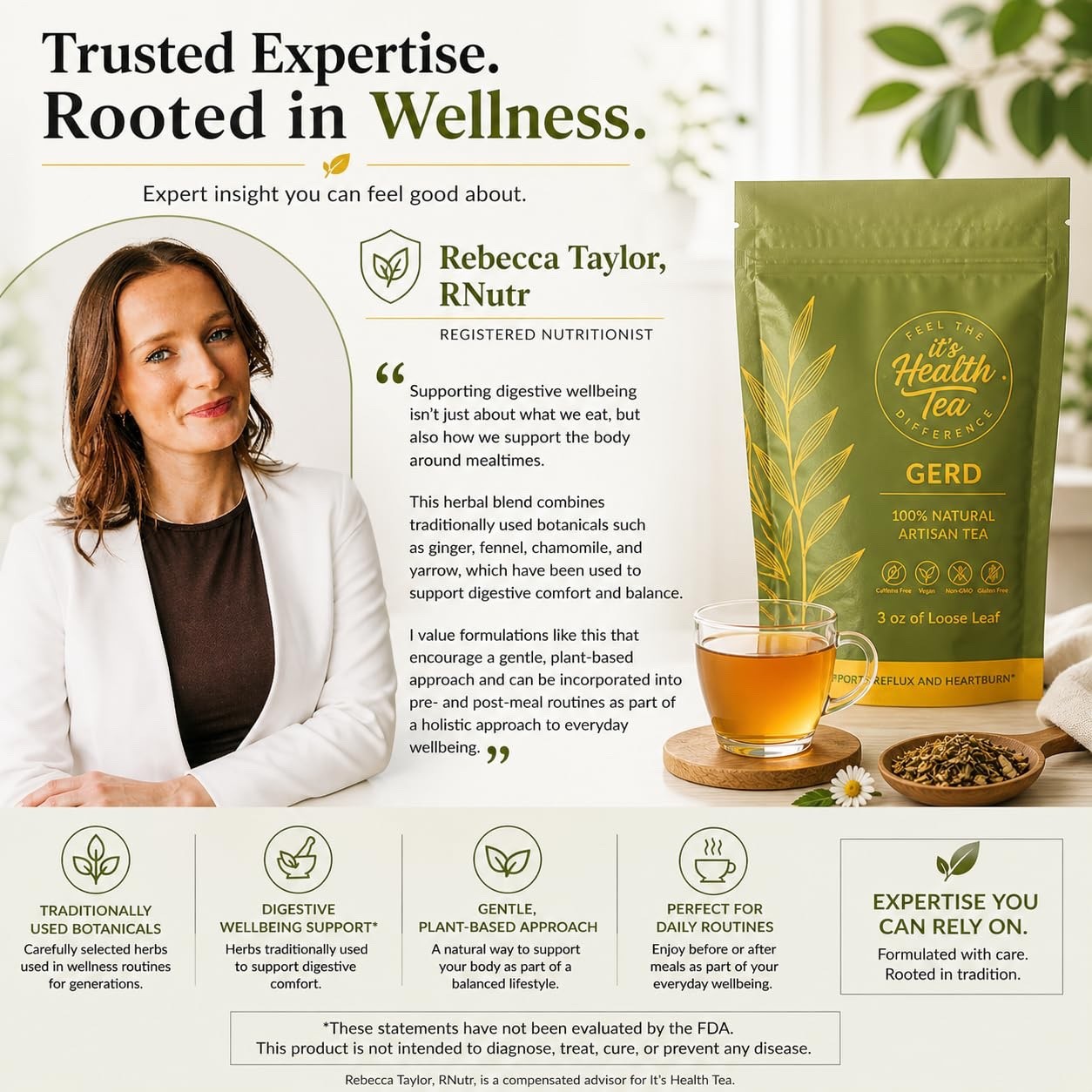 GERD Natural Herbal Tea for Acid Reflux & Heartburn Relief and Support