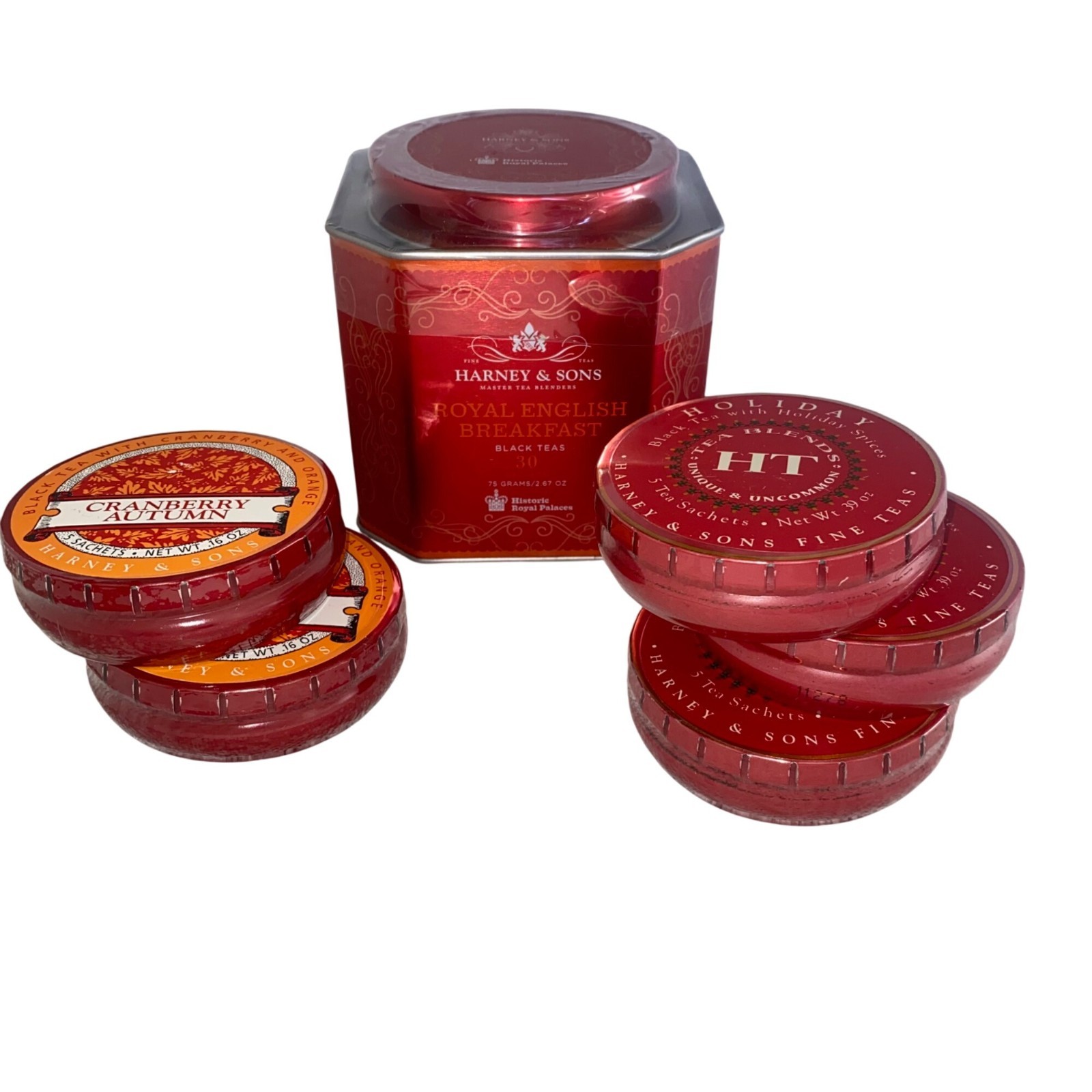 Harney & Sons Tea Lot Royal English Breakfast, Holiday, Cranberry Autumn SEALED