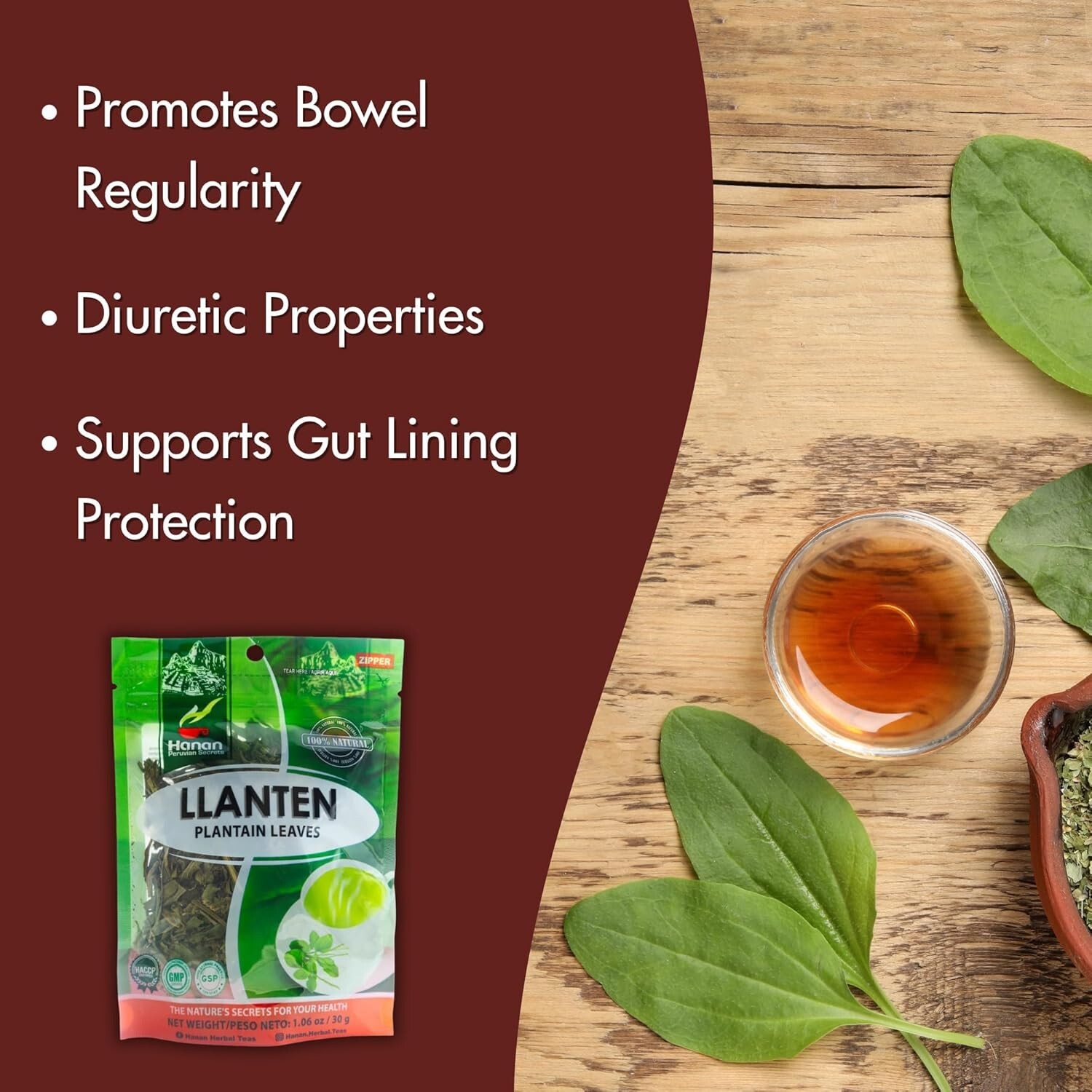 Llanten 30g Plantain Leaf Herbal Tea from Peru