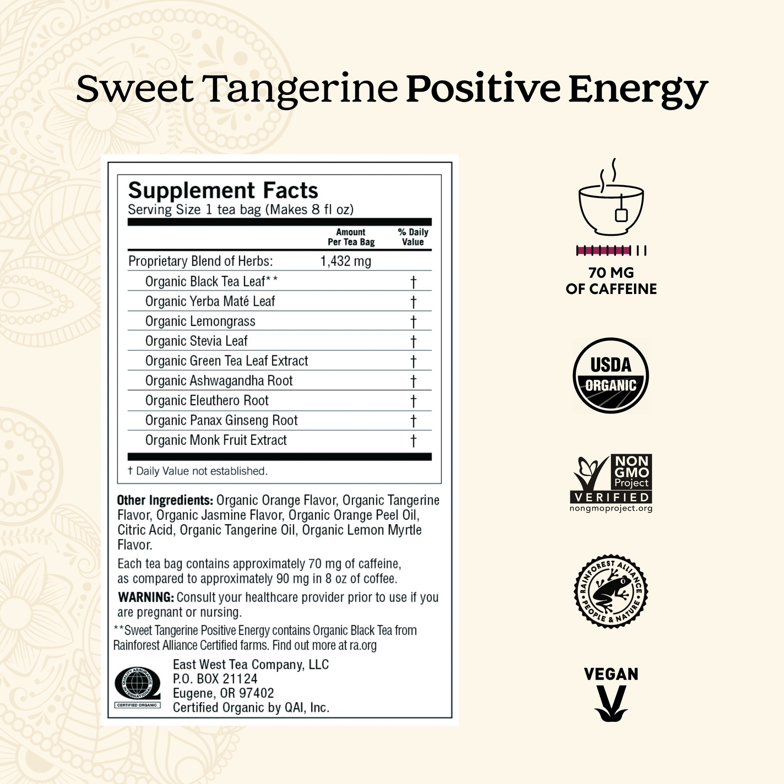 Yogi Tea – Sweet Tangerine Positive Energy Tea (4 Pack) Caffeine – 64 Tea Bags