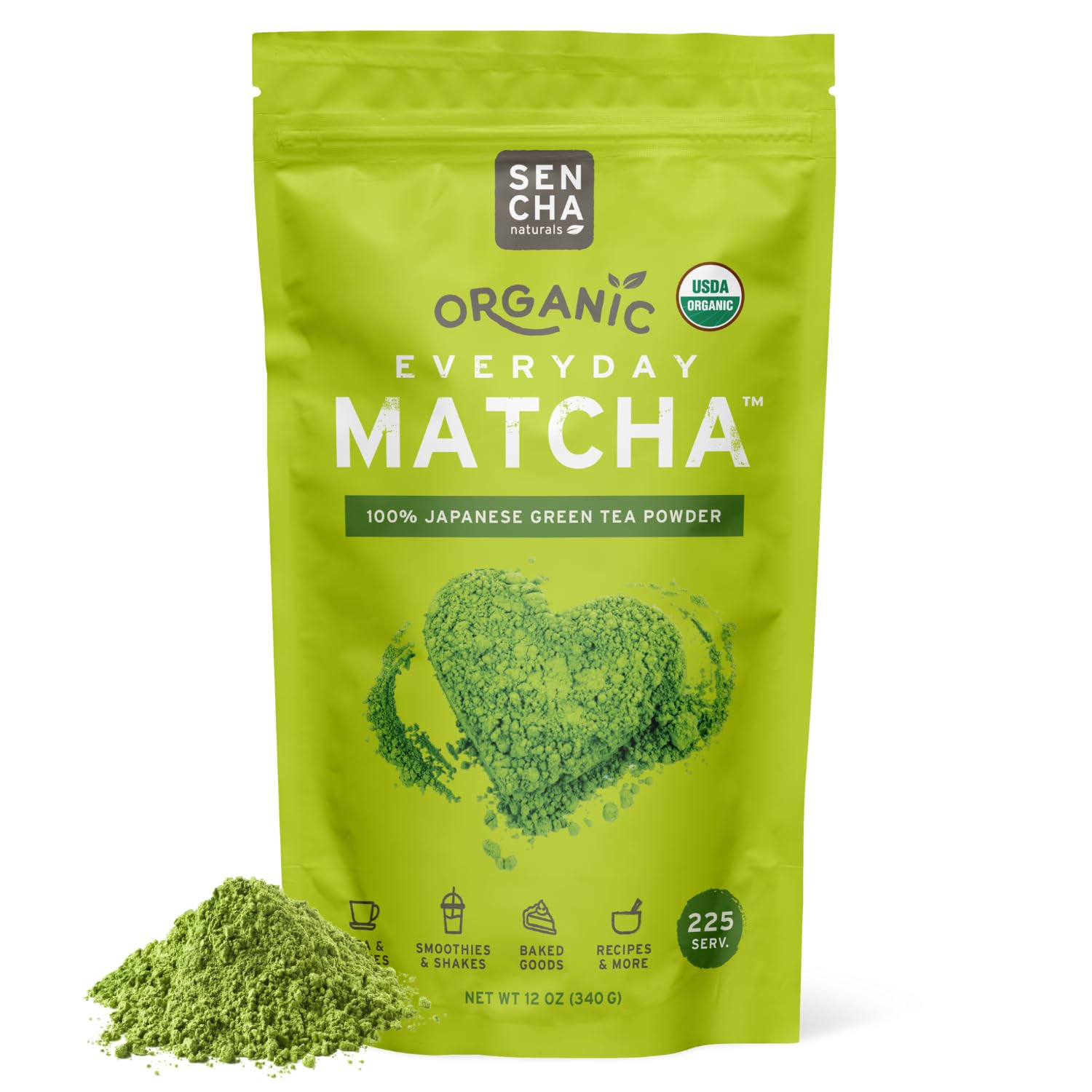 SEN CHA Naturals Organic Everyday Matcha Powder, Authentic Japanese Green Tea, P