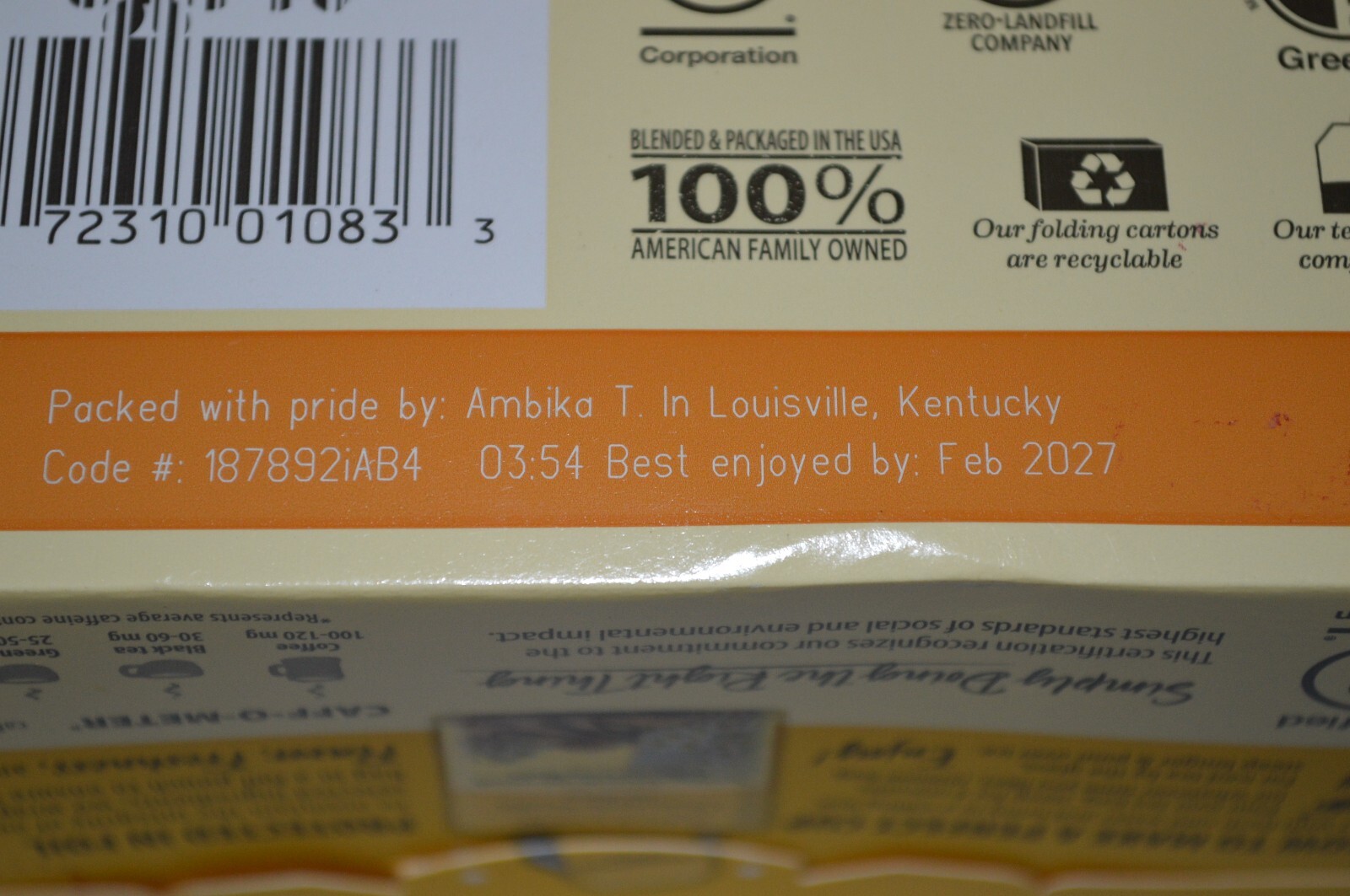 BIGELOW ~ CHAMOMILE VANILLA AND HONEY ~ HERBAL TEA ~ CAFFEINE FREE ~ 20 TEA BAGS
