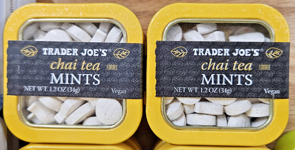 Trader Joe’s Chai Tea Vegan Mints 1.2oz 34g (2 Tins)