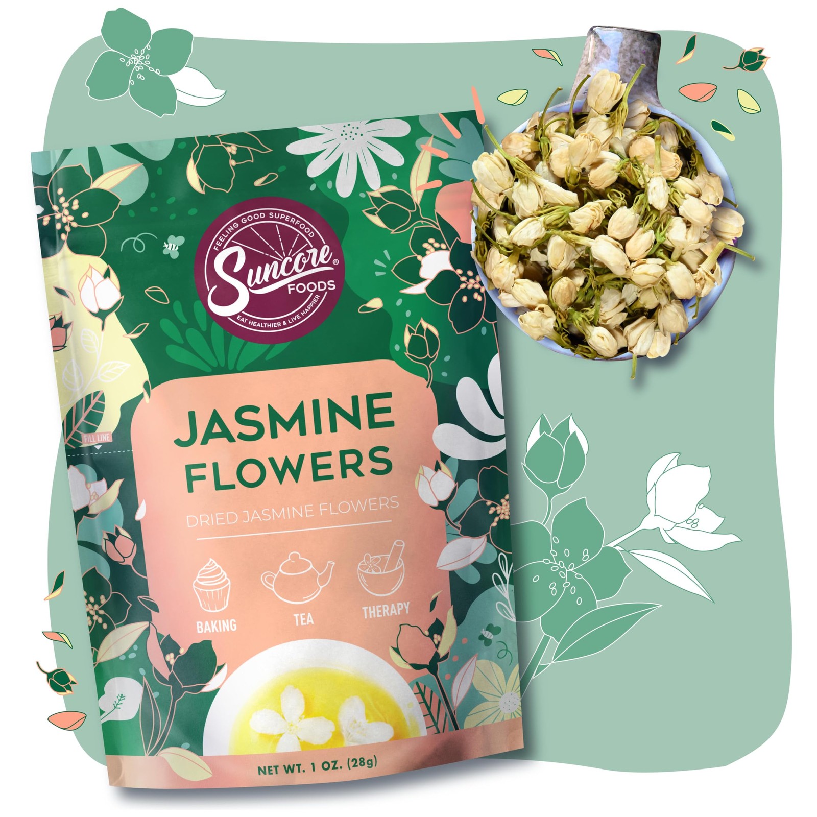 Dried Jasmine Flowers Edible Culinary Tea Baking Decor Bath Crafts 1oz