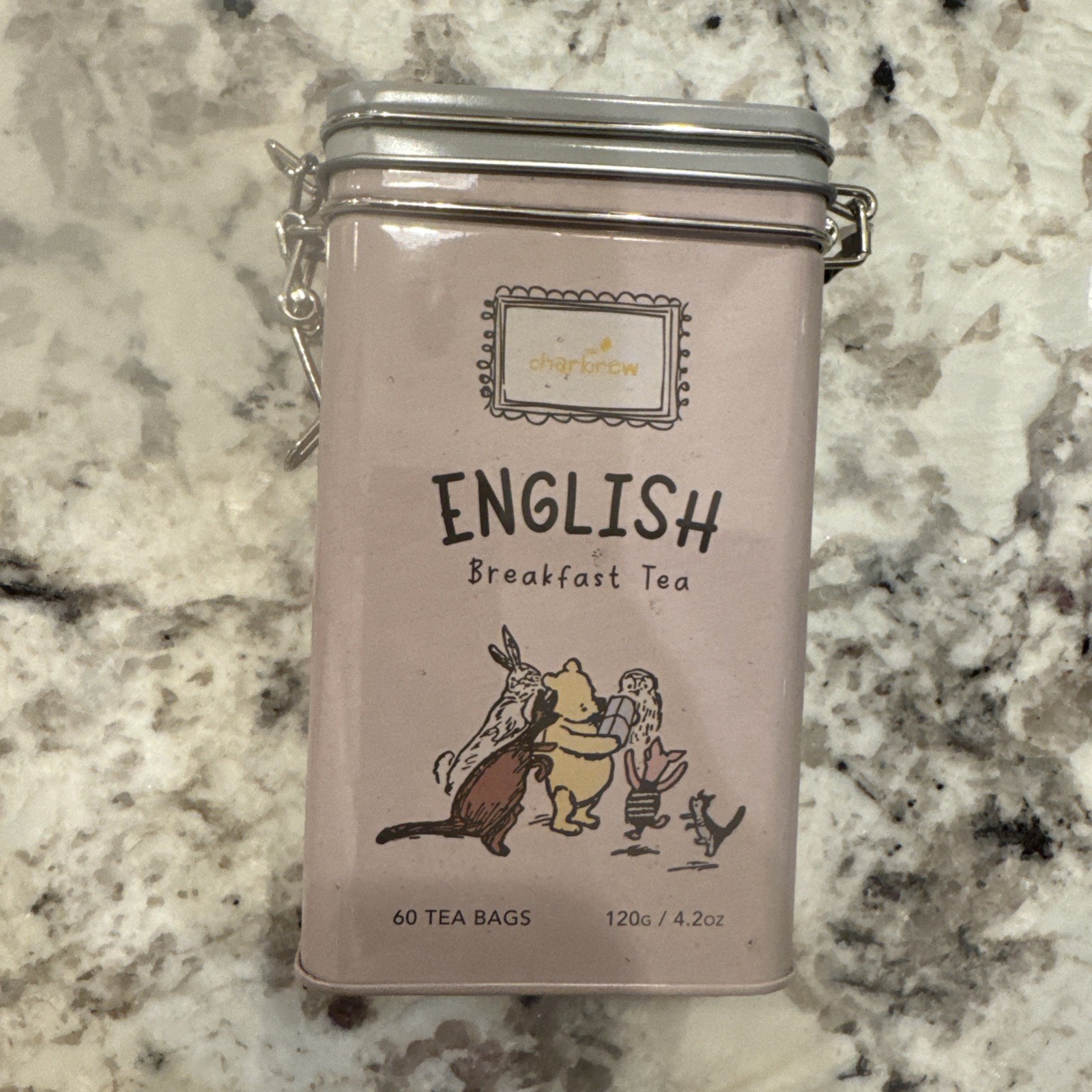 Tea Charbrew Winnie The Pooh English Breakfast 60 Bags Exp 11/27 New Locking Tin