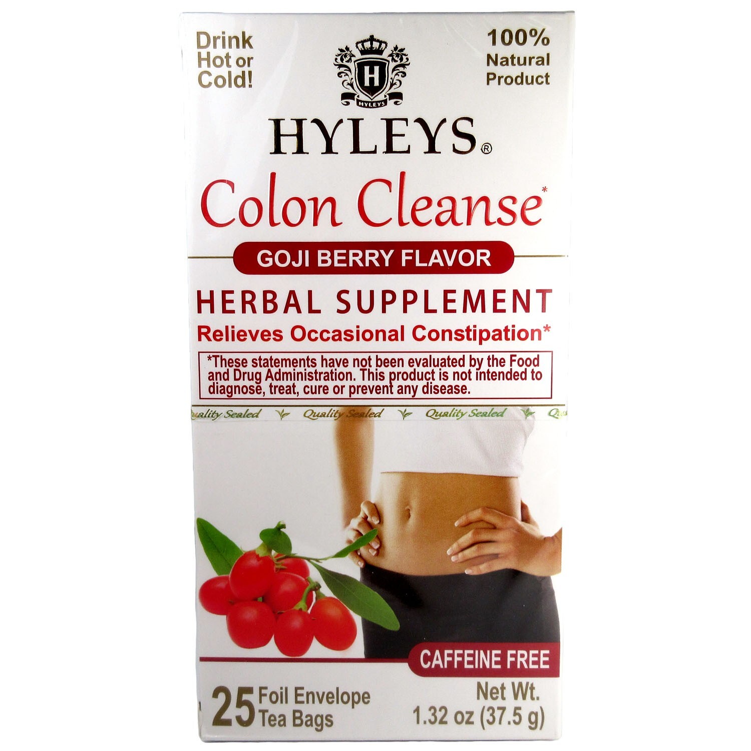 Hyleys SLIM TEA or COLON CLEANSE Tea – choose any flavor (25 Tea Bags)