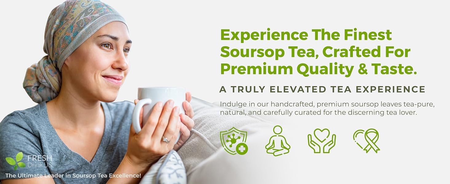 15 Premium Soursop Graviola Leaf Tea Bags, 100% Natural and Pure from Soursop