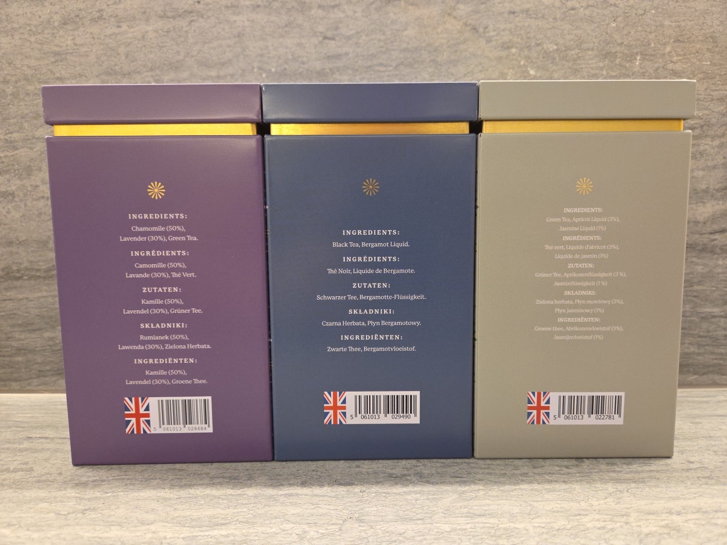 Charbrew Tea- 3 Beautiful Storage Tins & Flavors – Earl Grey, Jasmine, Lavender
